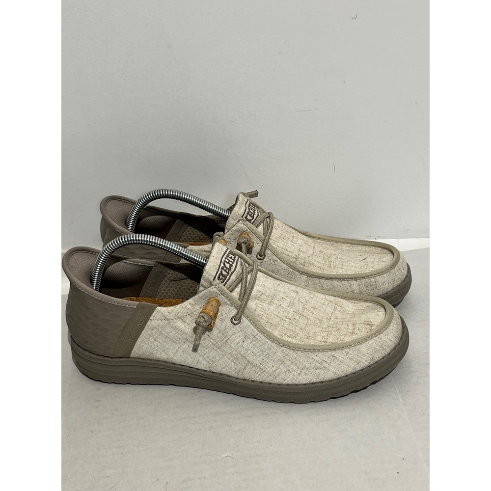 Skechers Hands Free Slip-ins Relaxed Fit Mens Taupe Loafers Luxe Foam size 10